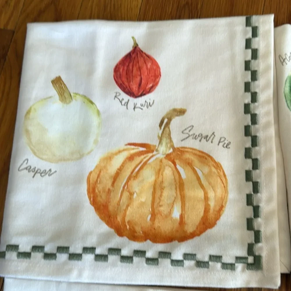 Anthropologie Types of Pumpkins Napkins, Set of 4